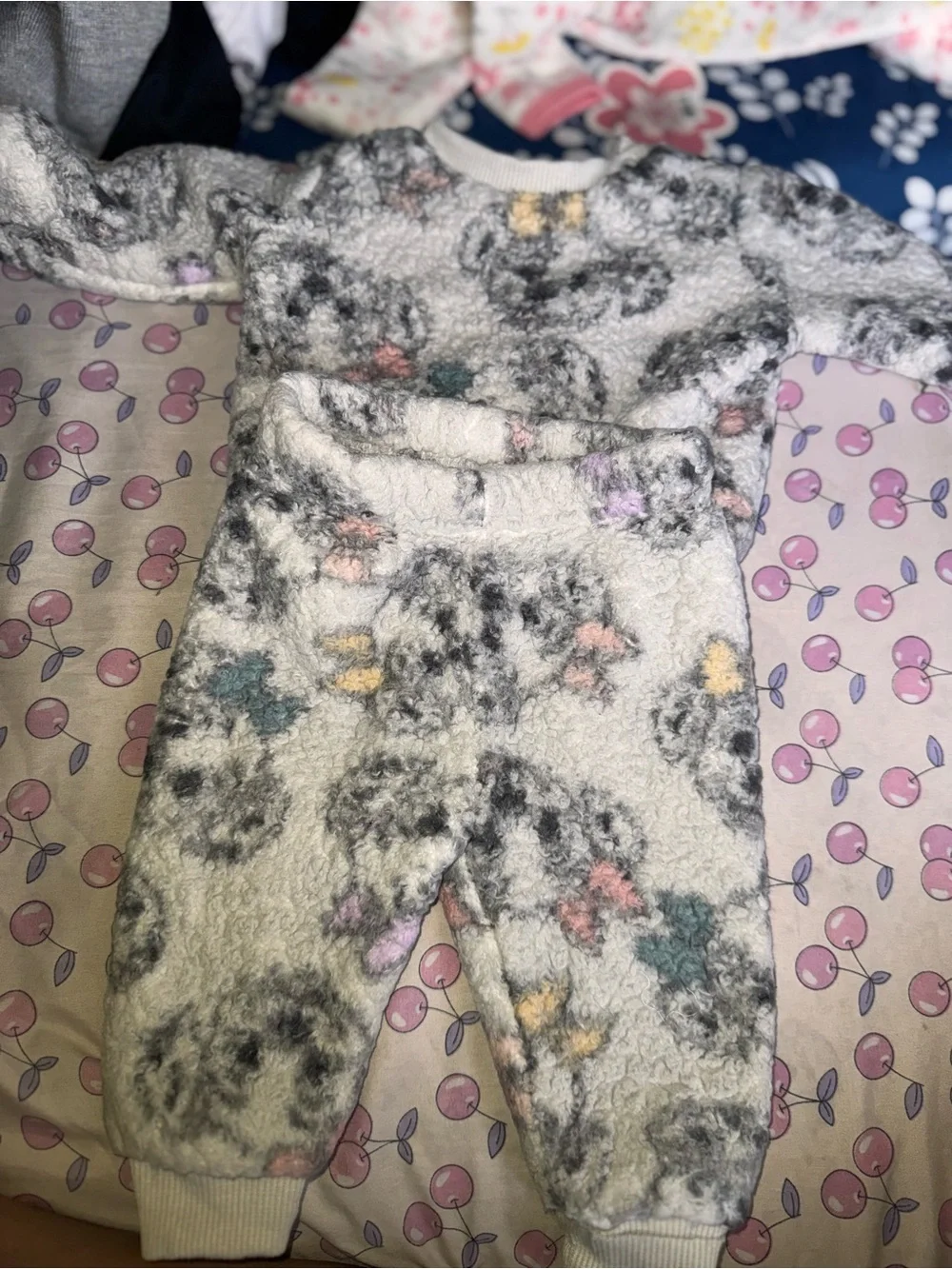 Disney Baby Gray Plush Snap-Front Jacket